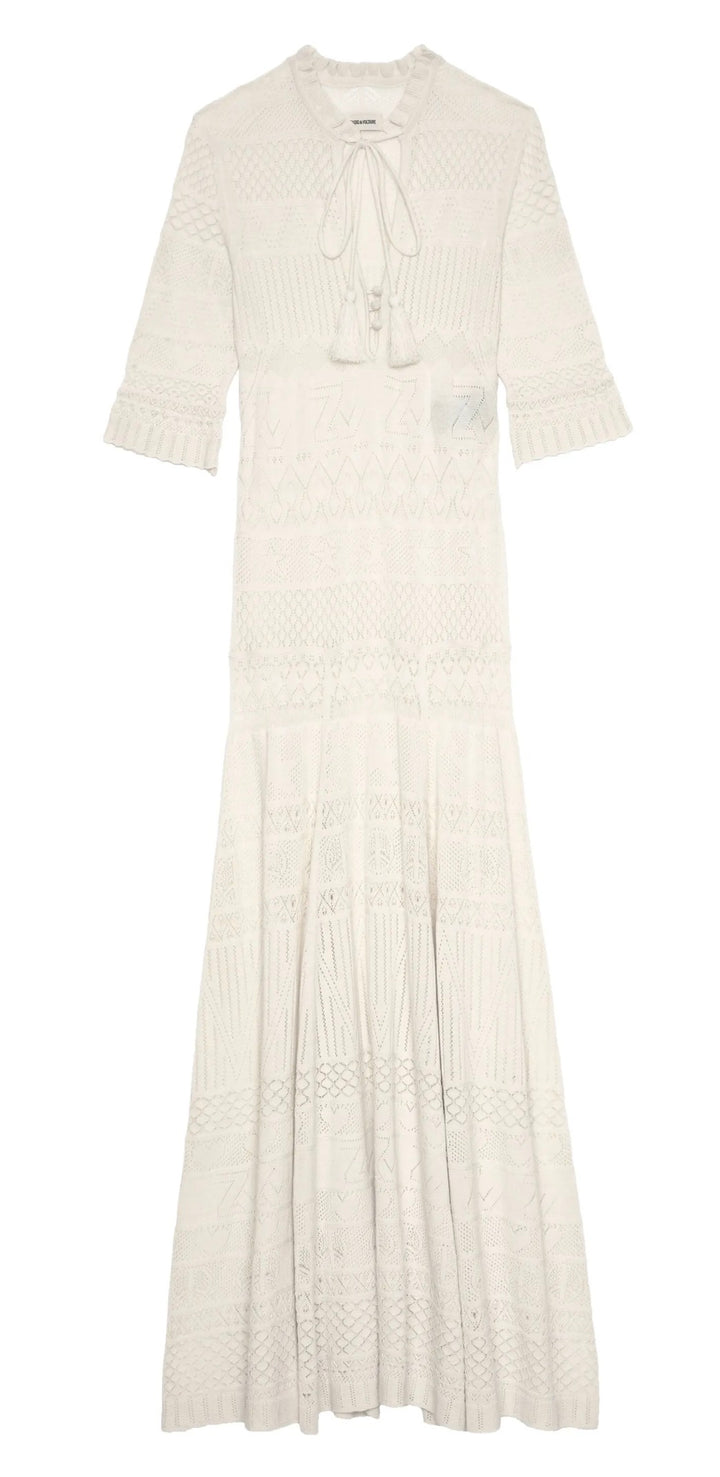 Zadig&Voltaire Memphis pointelle-knit maxi dress Size M medium ladies