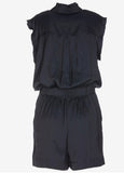 Zadig & Voltaire Navy Caosys Satin Ruffle Trim Romper Size S small ladies