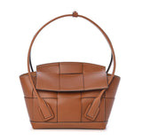 BOTTEGA VENETA French Calfskin Large Intrecciato Arco 33 Wood Brown Bag Handbag ladies