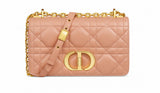 Christian Dior Calfskin Cannage Caro Bag Rose De Vents Handbag ladies