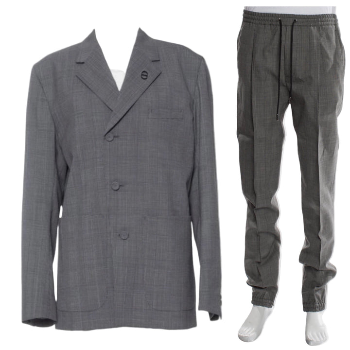 Dior Virgin Wool Check CD Icon Two-Piece Set Suit Size 48-jacket Size 50-trousers men