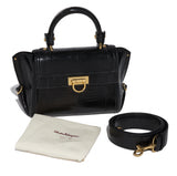 SALVATORE FERRAGAMO Small Sofia bag in python, Black ladies