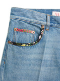 Valentino 2025 Logo Patch Floral-Trim Denim Jeans Size 27 ladies