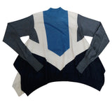 Stella McCartney grey blue white asymmetric intarsia sweater pullover jumper size M ladies