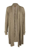 Tory Burch Gold Metallic Cable Knit Chunky Open Front Long Cardigan Size S small ladies