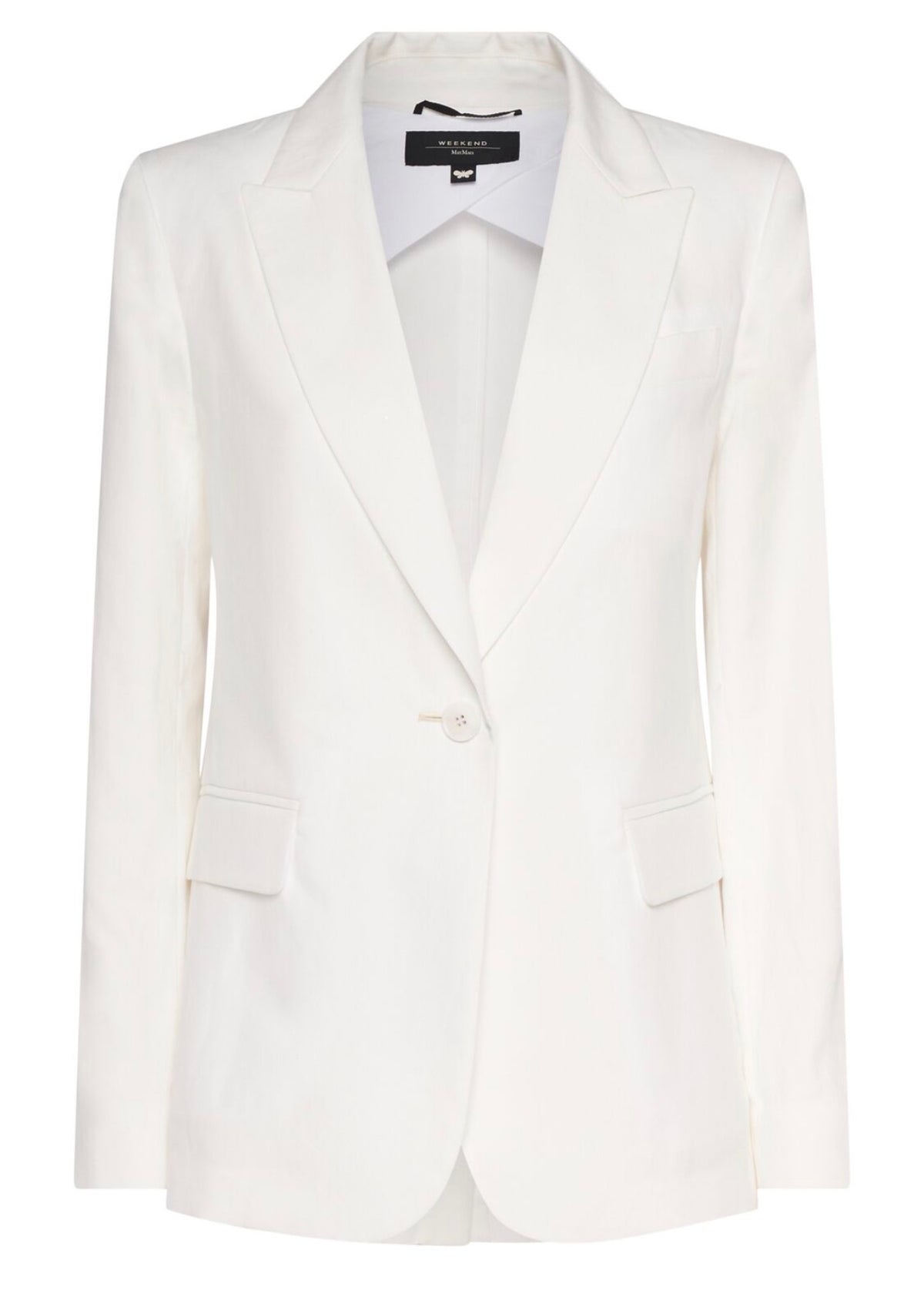 WEEKEND MAX MARA WHITE LINEN PANTSUIT SUIT SIZE I42 UK 10 US 8 LADIES