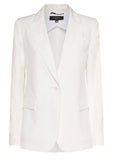 WEEKEND MAX MARA WHITE LINEN PANTSUIT SUIT SIZE I42 UK 10 US 8 LADIES