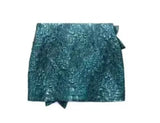 ZARA WOMAN MINI TEAL METTALIC RUFFLE SKIRT Size S SMALL ladies