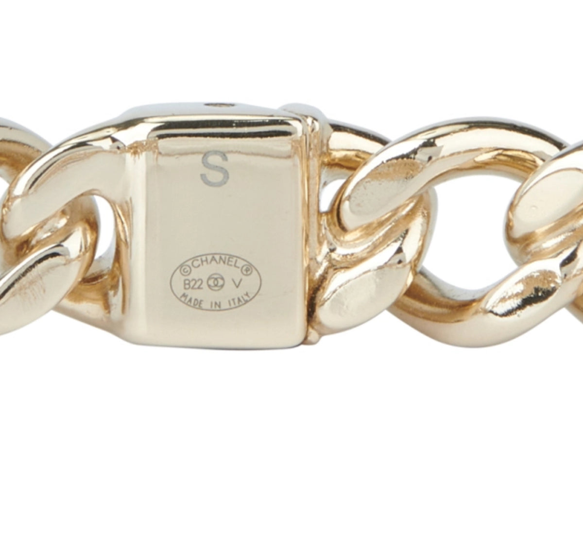 Chanel Metal CC Chain Link Choker Necklace in Gold Size S small ladies