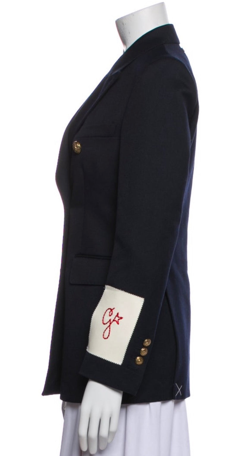 GOLDEN GOOSE NAVY BLUE DOUBLE-BREASTED BLAZER 40 Ladies