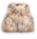 Max & Moi Fox Fur Multicolour Vest Size F 42 ladies