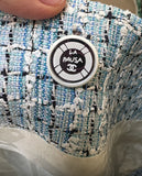 Chanel 2019 Cruise LA PAUSA Fantasy Tweed Blazer Jacket White Blue Light blue ladies