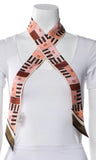 Fendi Silk Zucchino FF Logo Scarf Twilly ladies