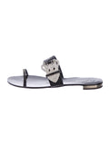 Giuseppe Zanotti Leather Crystals Embellished Slides Sandals Size 36.5 ladies