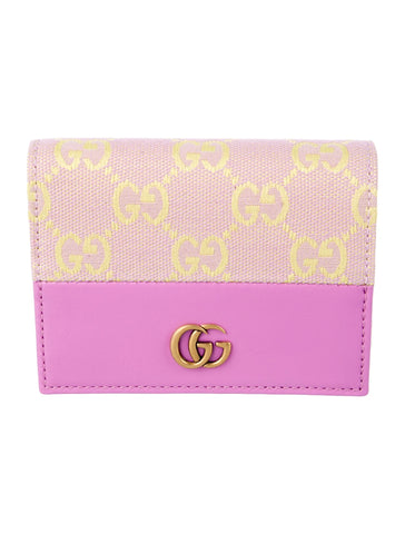 Gucci GG Marmont bi-color pink wallet ladies