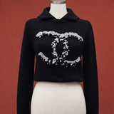 CHANEL Neige CC Pearl Cashmere Sweater Jumper P73253K10535 Size 50 ladies