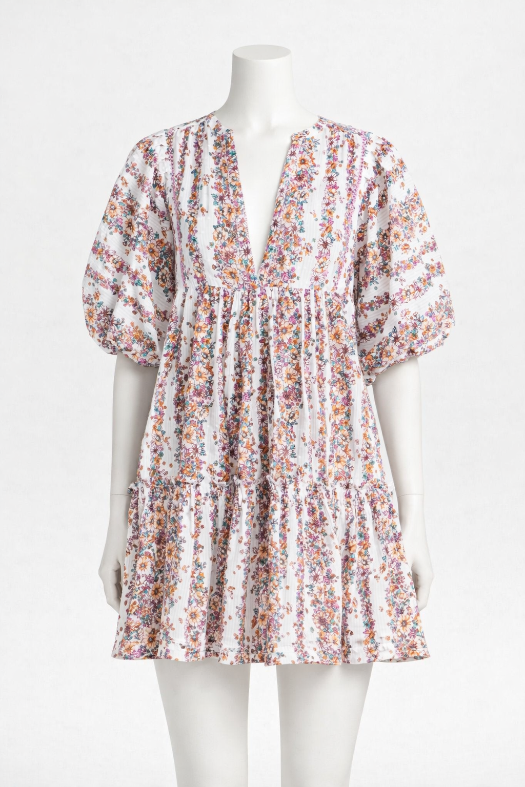 Poupette St Barth Mini Dress Aria - Lavender Waves Flowers Size XS ladies