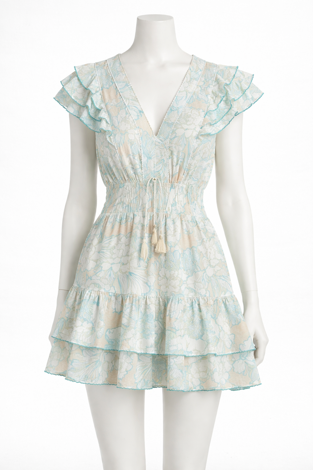 Poupette St Barth x Vilebrequin Camila Mini Dress Hidden Fishes Handmade size XS ladies