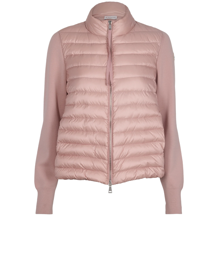 Moncler Cardigan Tricot Virgin Wool Sleeves Jacket in Blush Size M medium ladies