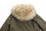 Yves Salomon ARMY Reversible Fur Parka Jacket Size F 34 XS ladies