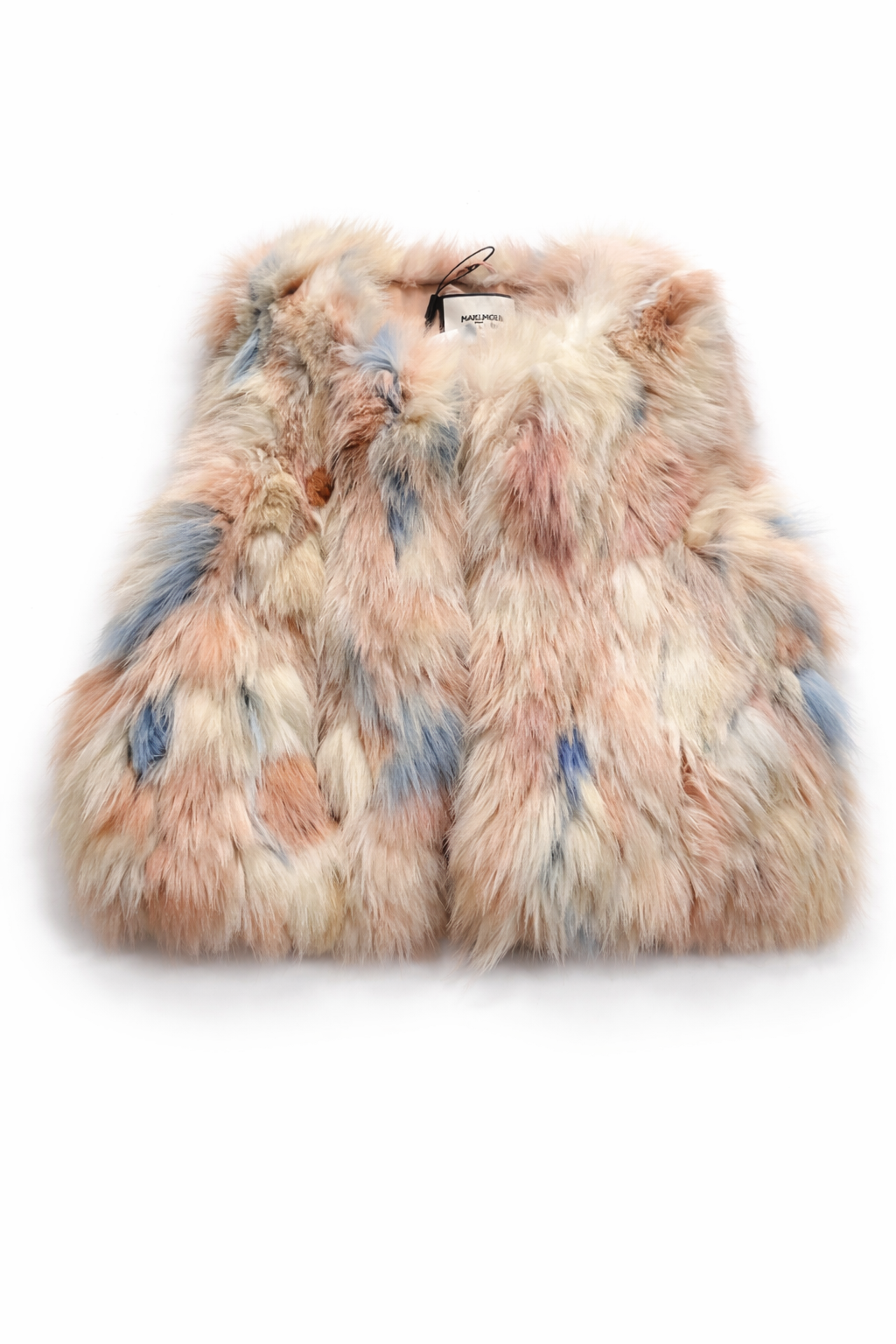 Max & Moi Fox Fur Multicolour Vest Size F 42 ladies
