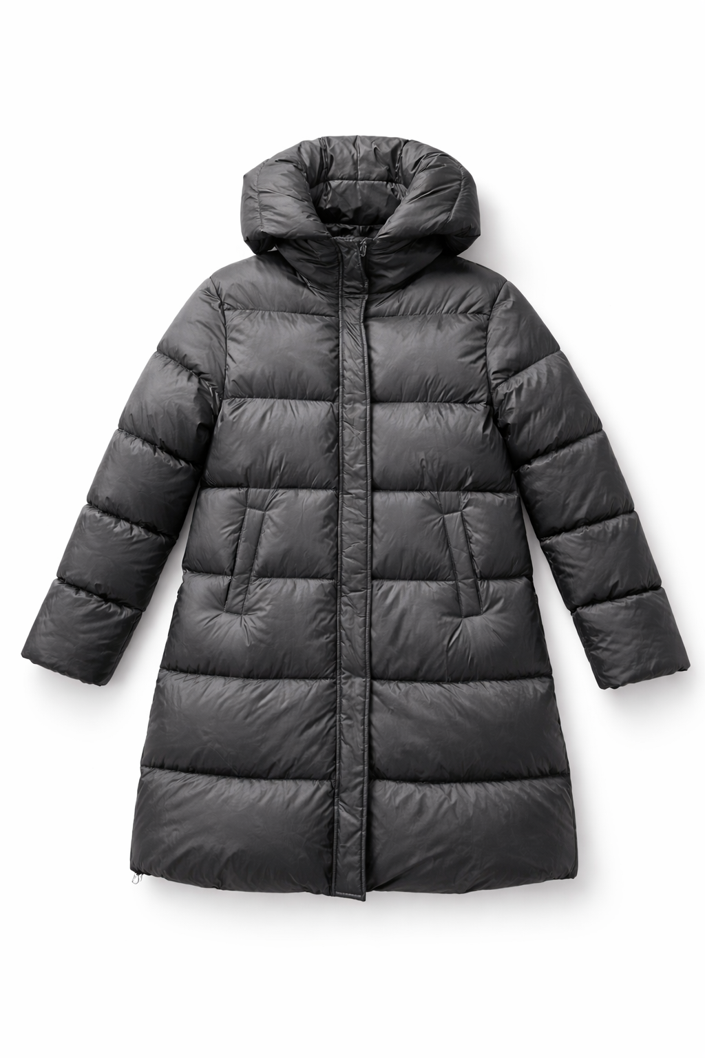 Claudie Pierlot BLACK DOWN LONG JACKET SIZE F 38 LADIES