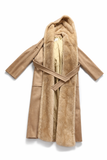 MAX MARA Marilyn hooded beige cashmere wrap coat with mink fur trim size UK 4 F 34 US 2 ladies