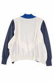 Stella McCartney grey blue white asymmetric intarsia sweater pullover jumper size M ladies