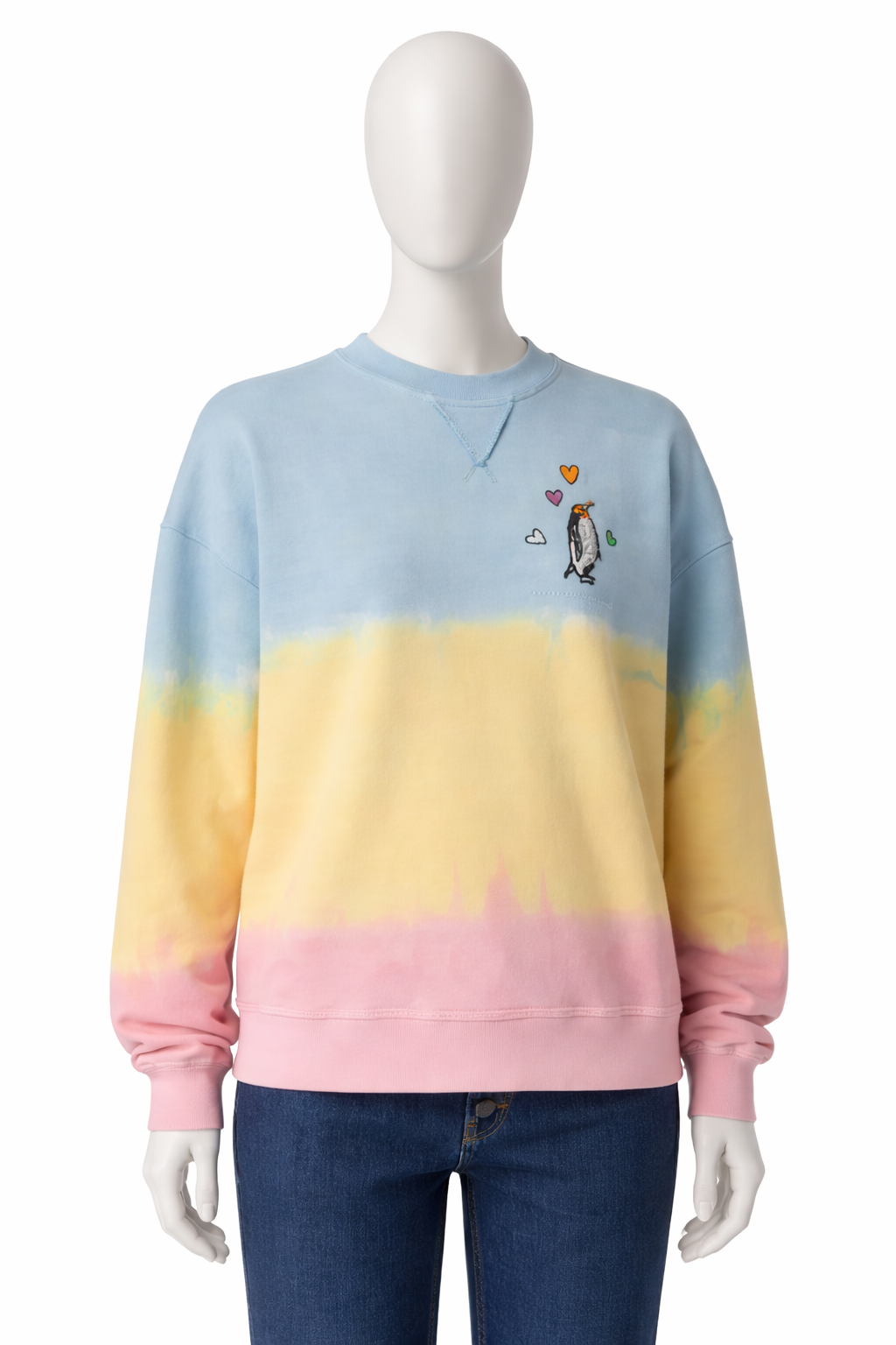 Mira Mikati Embroidered Penguin Tie Dyed Sweatshirt size M medium ladies