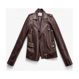 Moreschi burgundy leather biker jacket Size M medium ladies