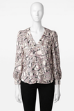 Zadig & Voltaire Telia Twill Wild Chain Silk Blouse Size L large ladies