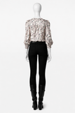 Zadig & Voltaire Telia Twill Wild Chain Silk Blouse Size L large ladies