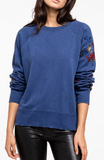 Zadig & Voltaire Upper Bis Ohtake Sweatshirt Blue Embroidered Appliques ladies