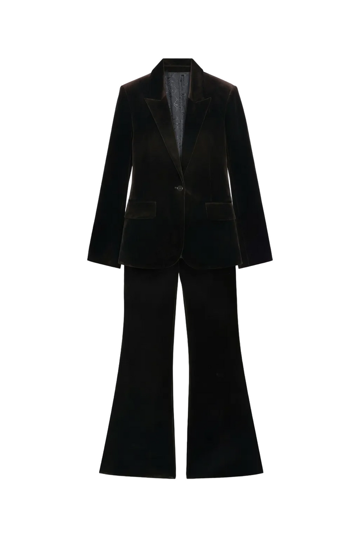 Zadig & Voltaire Vavy Velvet Blazer + Prevy Velours Trousers Suit Size 40-42 ladies