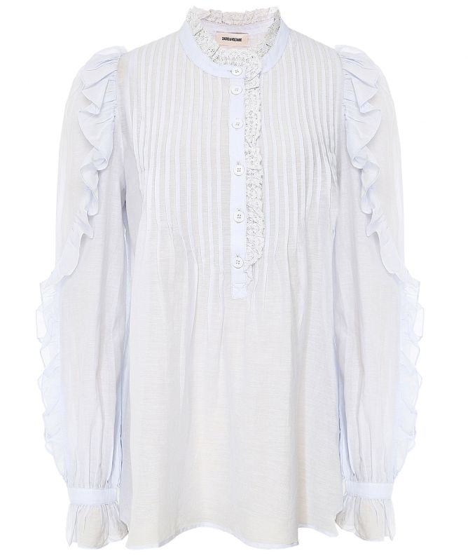 Zadig & Voltaire Timmy Tomboy Tunic Blouse Shirt in Sky Size S small ladies