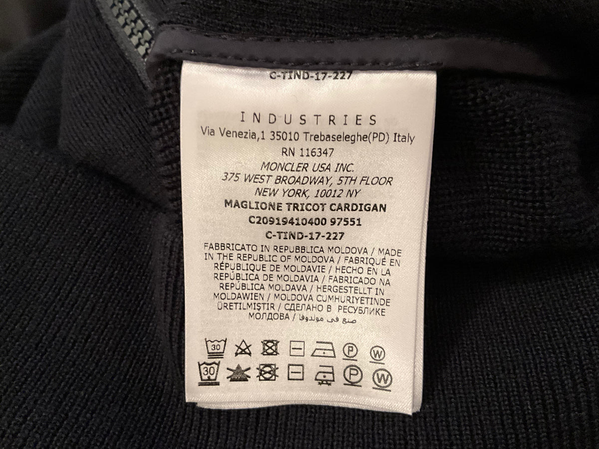 Moncler Tricot Cardigan Navy Blue Wool Size L large Men