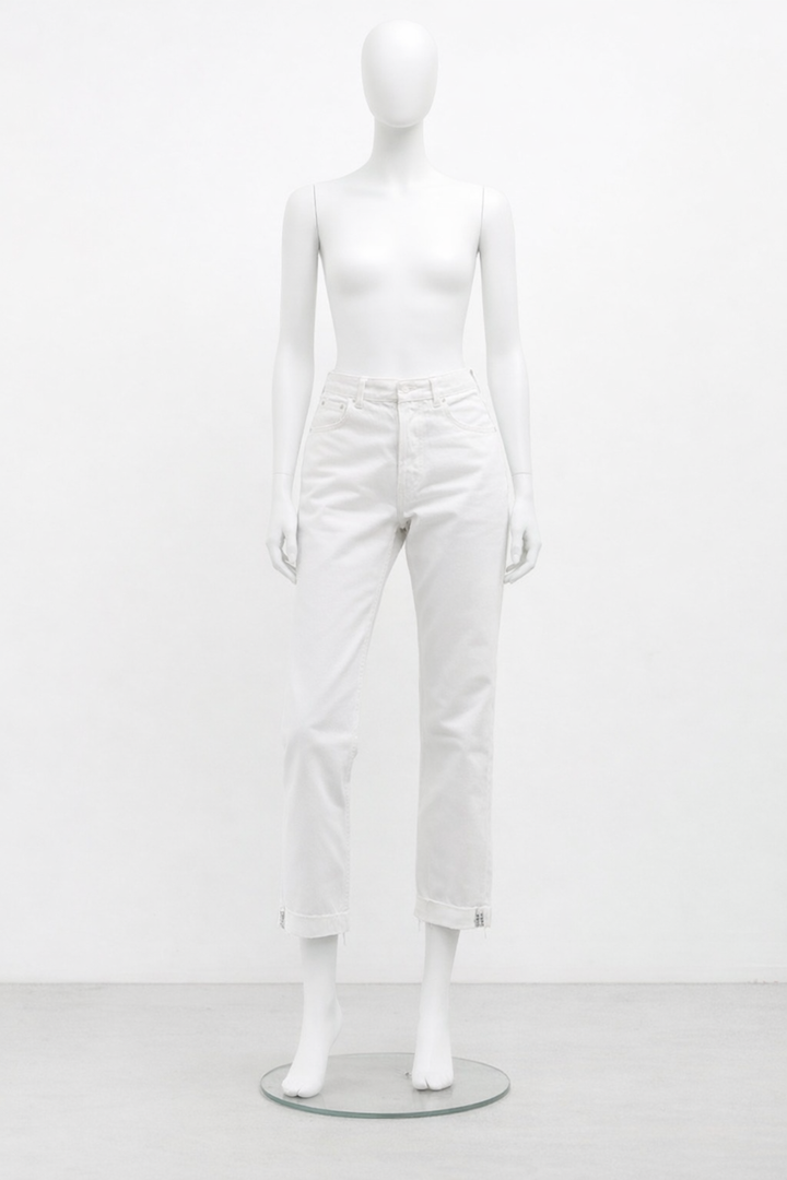 Christian Dior White Denim Folded Hem Jeans Size F 36 UK 8 US 4 ladies