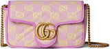Gucci Super Mini GG Marmont Matelasse Canvas Flap crossbody bag handbag pink ladies