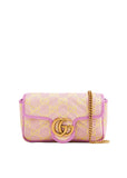 Gucci Super Mini GG Marmont Matelasse Canvas Flap crossbody bag handbag pink ladies
