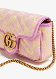 Gucci Super Mini GG Marmont Matelasse Canvas Flap crossbody bag handbag pink ladies