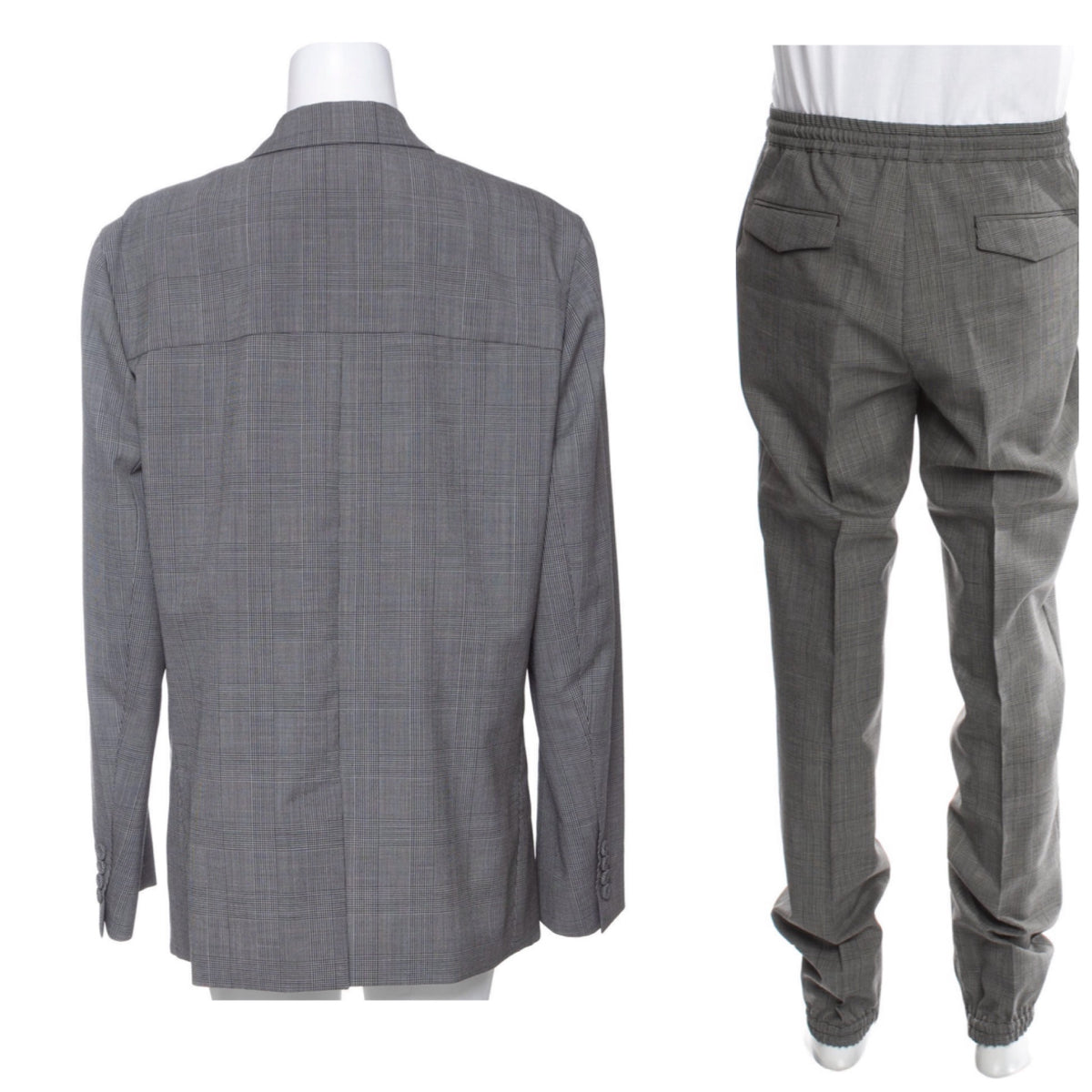 Dior Virgin Wool Check CD Icon Two-Piece Set Suit Size 48-jacket Size 50-trousers men