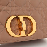 Christian Dior Calfskin Cannage Caro Bag Rose De Vents Handbag ladies