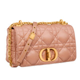 Christian Dior Calfskin Cannage Caro Bag Rose De Vents Handbag ladies