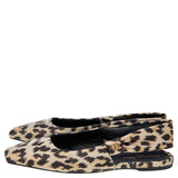 CHRISTIAN DIOR Nylon Leopard Print Mizza Slingback Flats Size 38.5 ladies