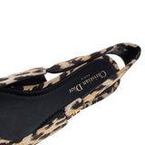 CHRISTIAN DIOR Nylon Leopard Print Mizza Slingback Flats Size 38.5 ladies
