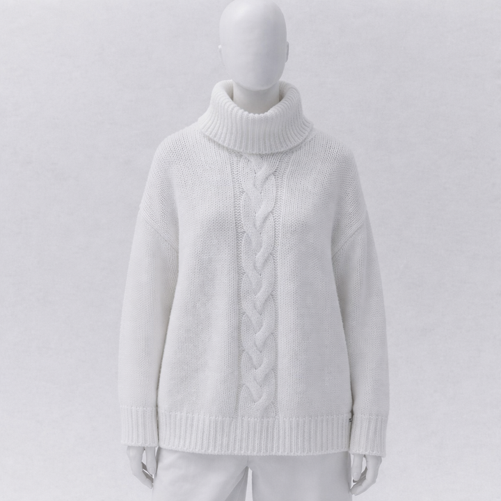 Herno White Cashmere Turtleneck Sweater Jumper Size I 38 XS ladies