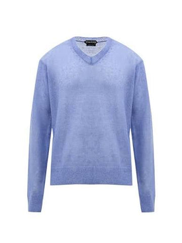 Tom Ford Alpaca & Silk Purple V neck Jumper Sweater Size 52 men