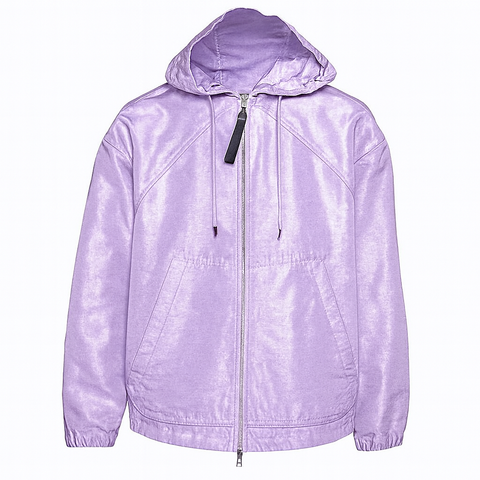 Tom Ford Purple Silk Blend Boxy Fit Lightweight Hooded Jacket Size 48 men