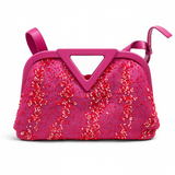 Bottega Veneta Pink Boucle Tweed Point Shoulder Bag Handbag ladies