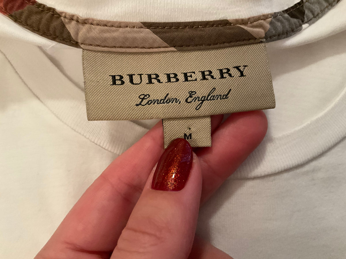 BURBERRY House Check Pattern Crew Neck T-Shirt Size M medium men